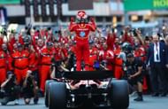 Charles Leclerc celebrates his victory at Monaco with Ferrari, 2024 (Getty Images)